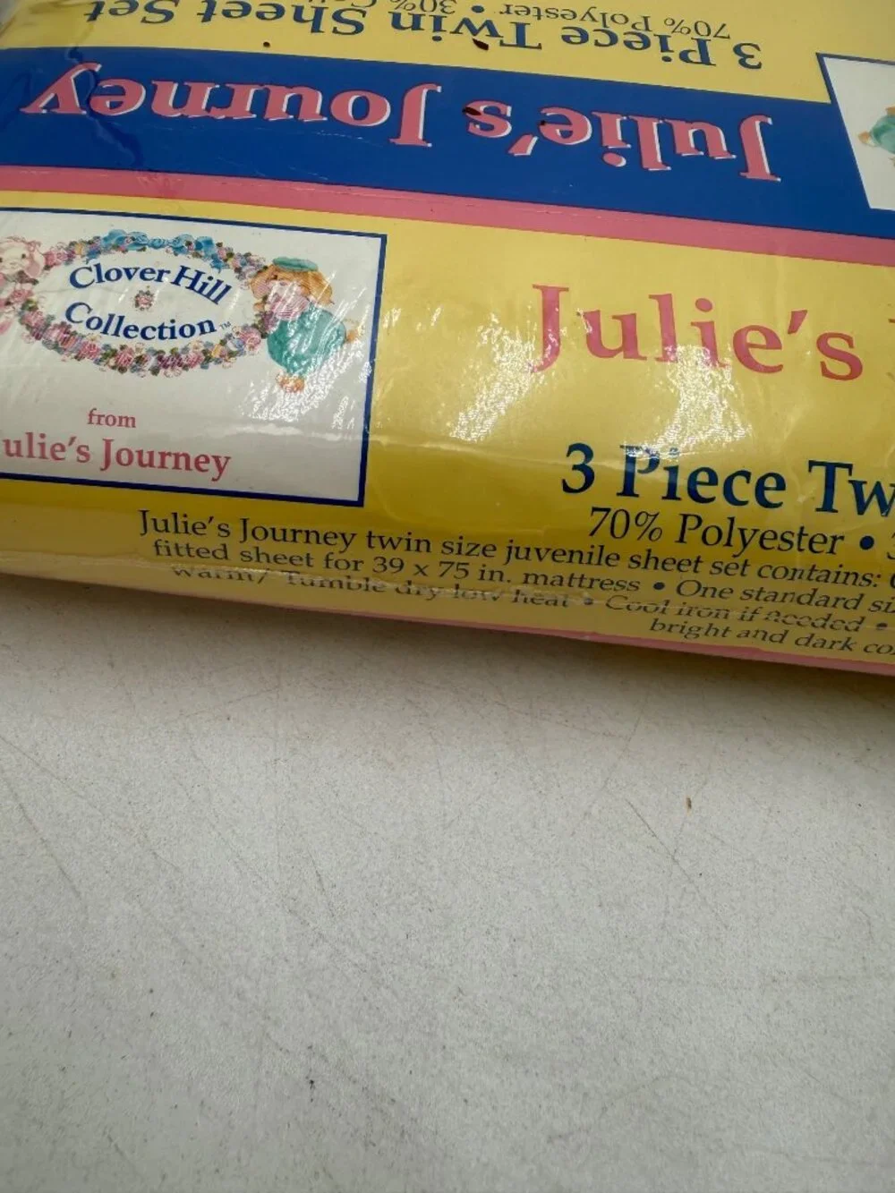 Vintage Julies Journey 3 Piece Twin Sheet Set Floral Print Made In USA